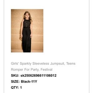 SHEIN Black Sleeveless Jumpsuit for Kids